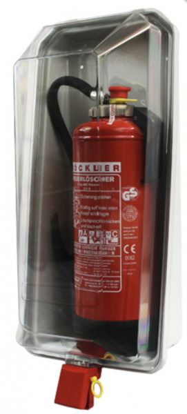 Klarsichtschutzbox 6kg Feuerlöscher Feuerlöscherkasten Box Schnellverschluss